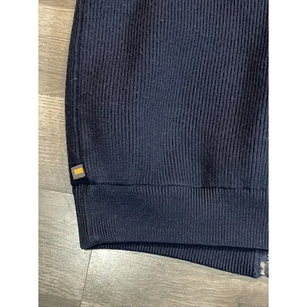 Navy & Green Zip Up Jacket Navy Blue Grandma Sweater Women’s Large